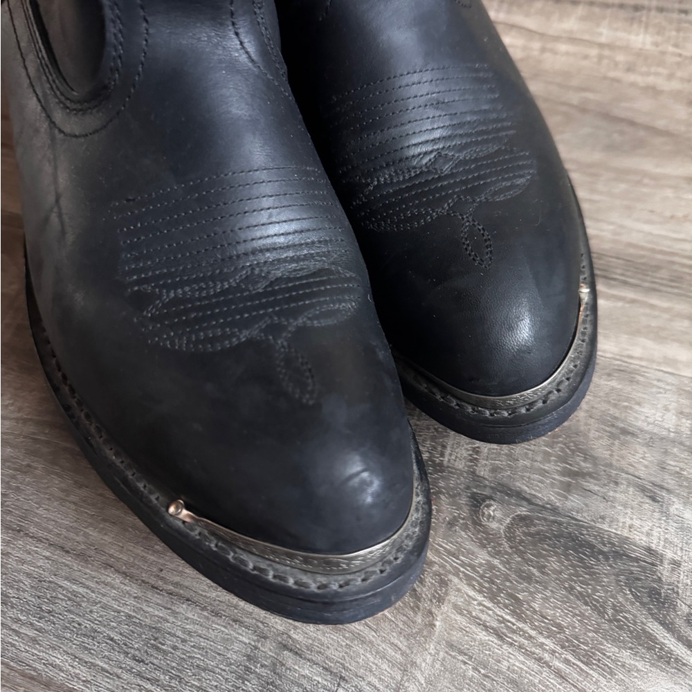 Classic Black Leather Cowboy Boots Shyanne - Picture 7 of 8